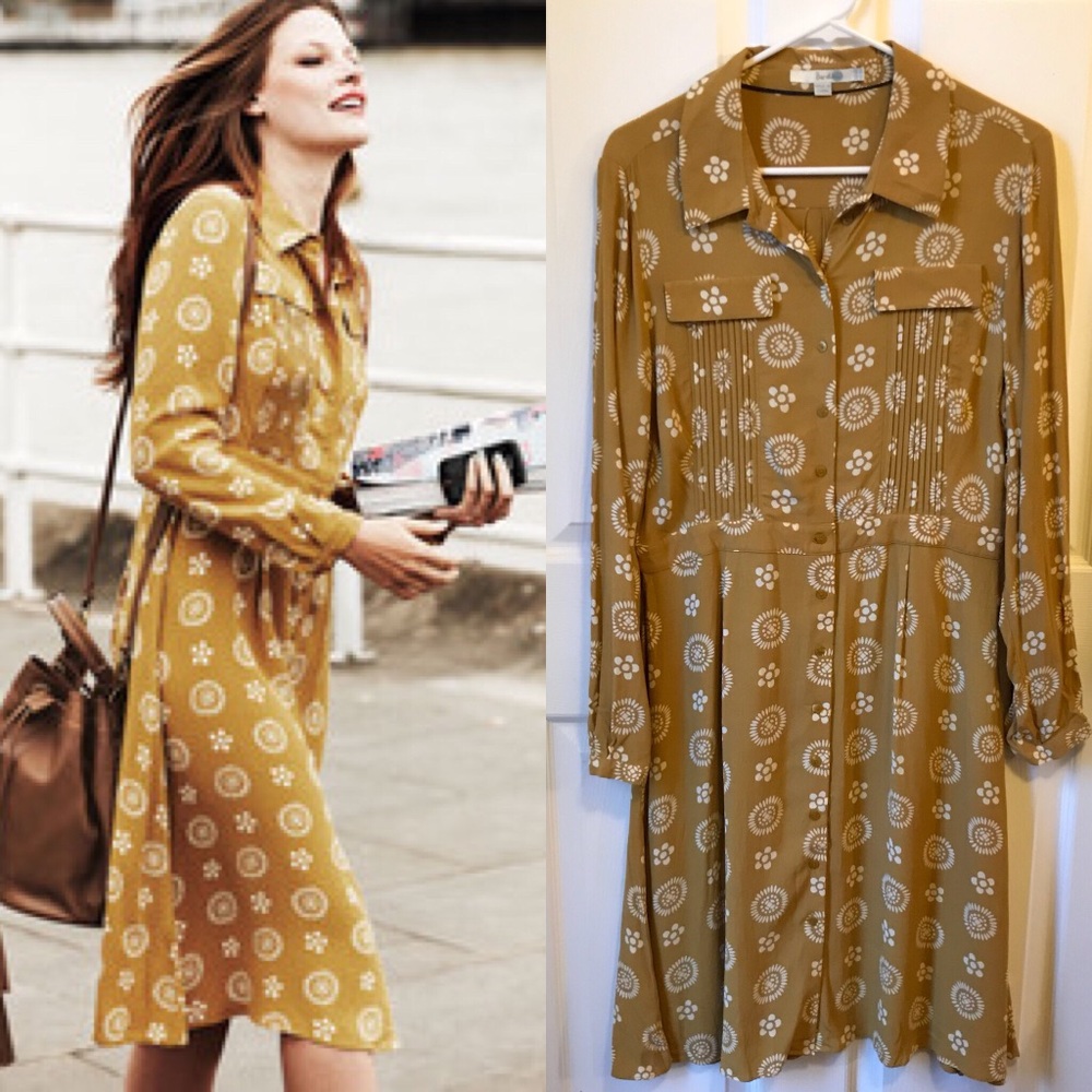 Boden Vintage Shirt Dress 10R Vintage 70s inspired